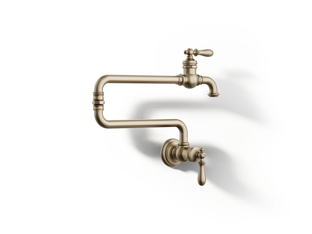 KOHLER K-99270-BV Artifacts Wall-Mount Pot Filler - Vibrant Brushed Bronze
