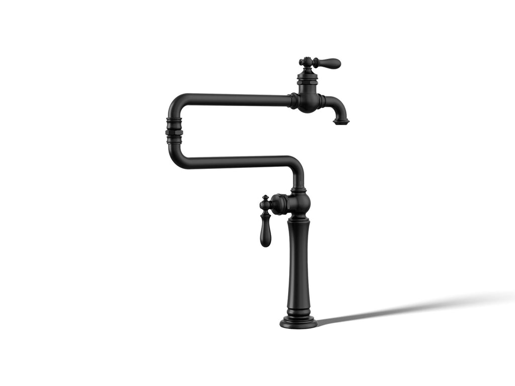 KOHLER K-99271-BL Artifacts Deck-Mount Pot Filler - Matte Black