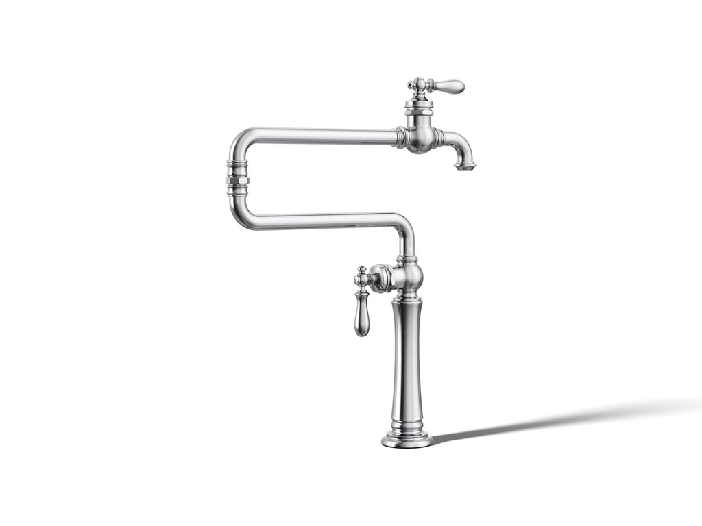 KOHLER K-99271-CP Artifacts Deck-Mount Pot Filler - Polished Chrome