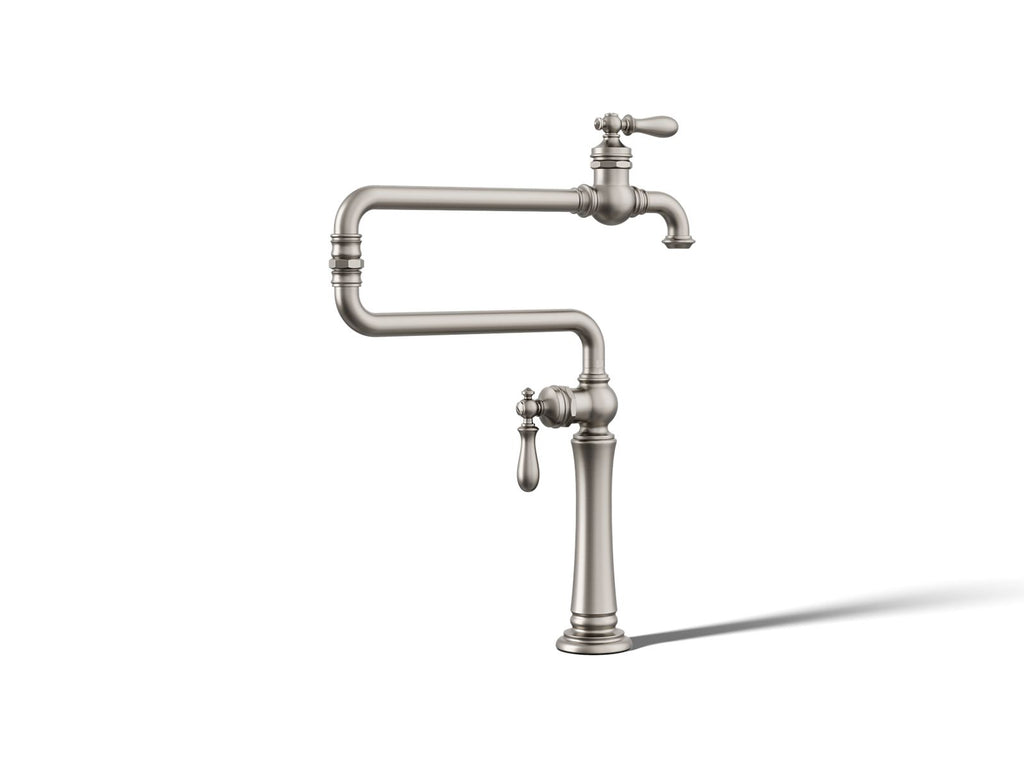 KOHLER K-99271-VS Artifacts Deck-Mount Pot Filler - Vibrant Stainless