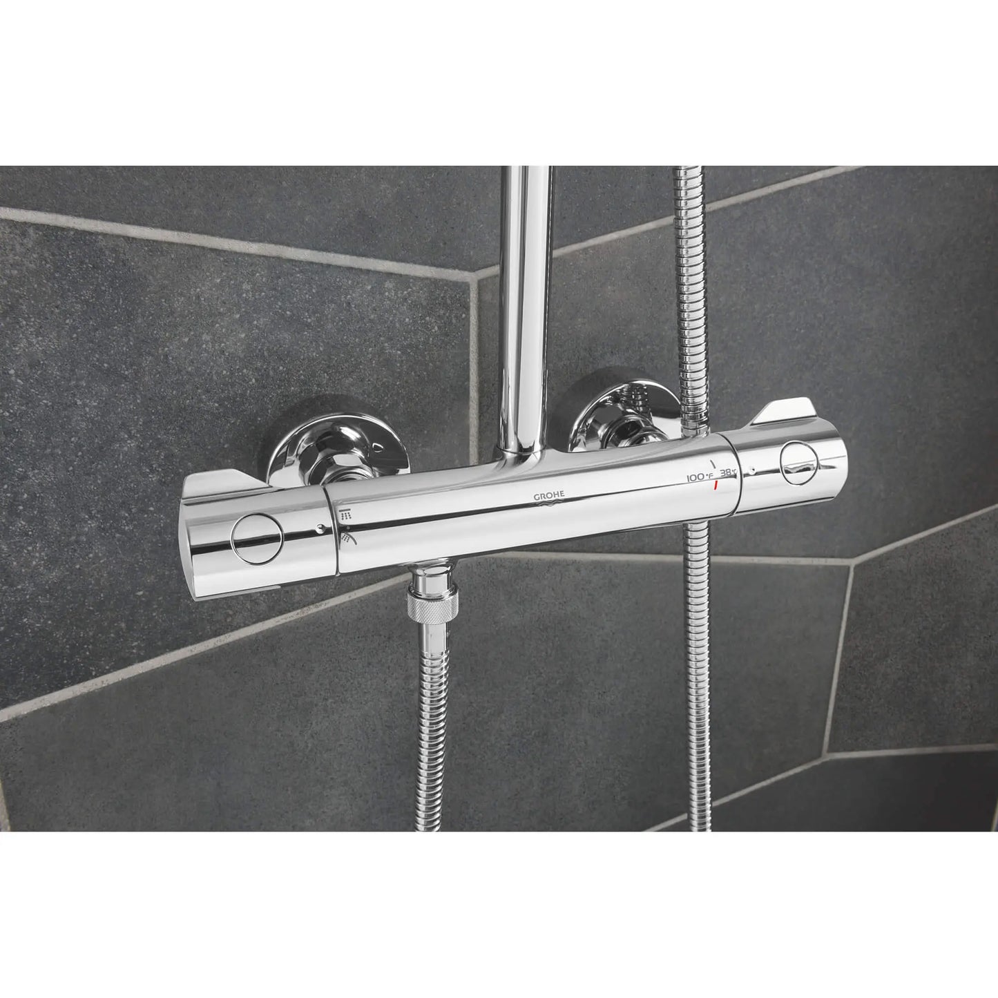 GROHE 26421000 Tempesta Thermostatic Shower System, - Chrome