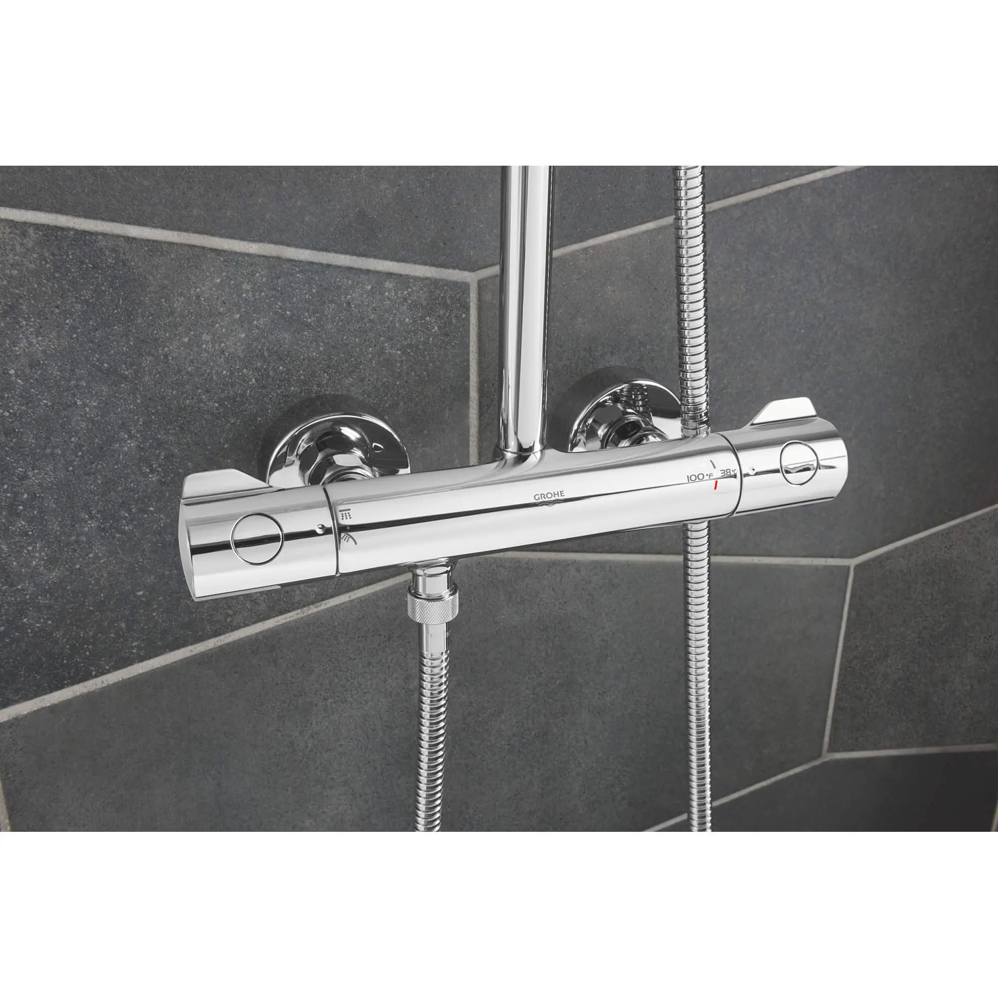 GROHE 26421000 Tempesta Thermostatic Shower System, - Chrome