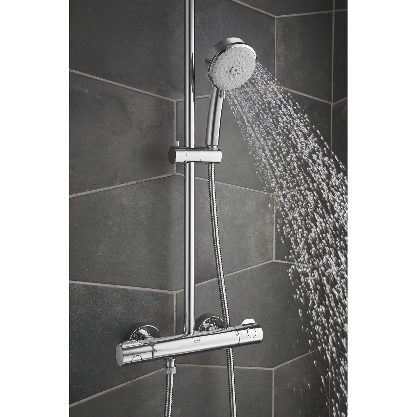 GROHE 26421000 Tempesta Thermostatic Shower System, - Chrome