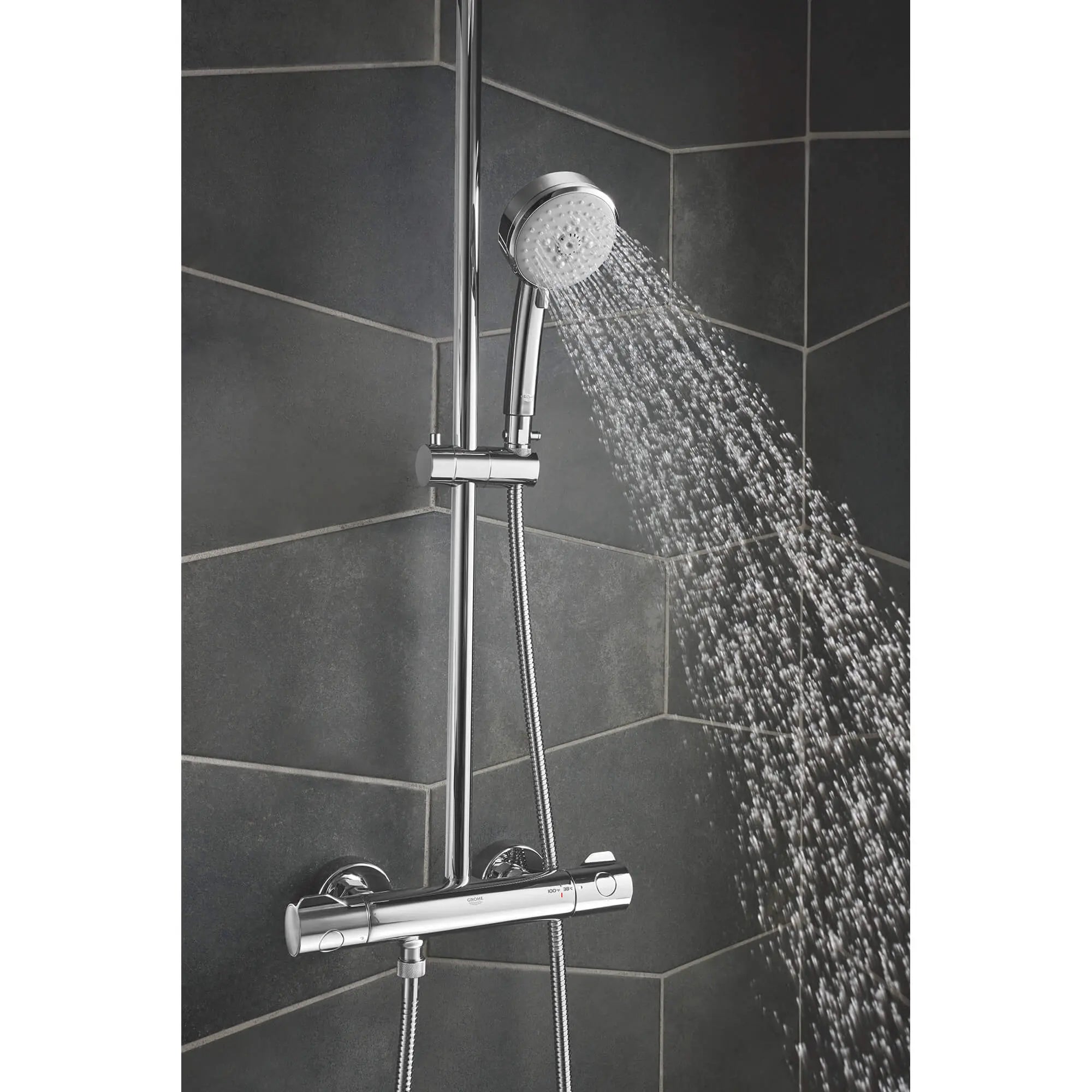 GROHE 26421000 Tempesta Thermostatic Shower System, - Chrome