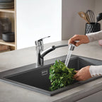 GROHE 30306001 Eurosmart Single-Handle Dual Spray Pull-Out Kitchen Faucet 1.75 gpm - Chrome