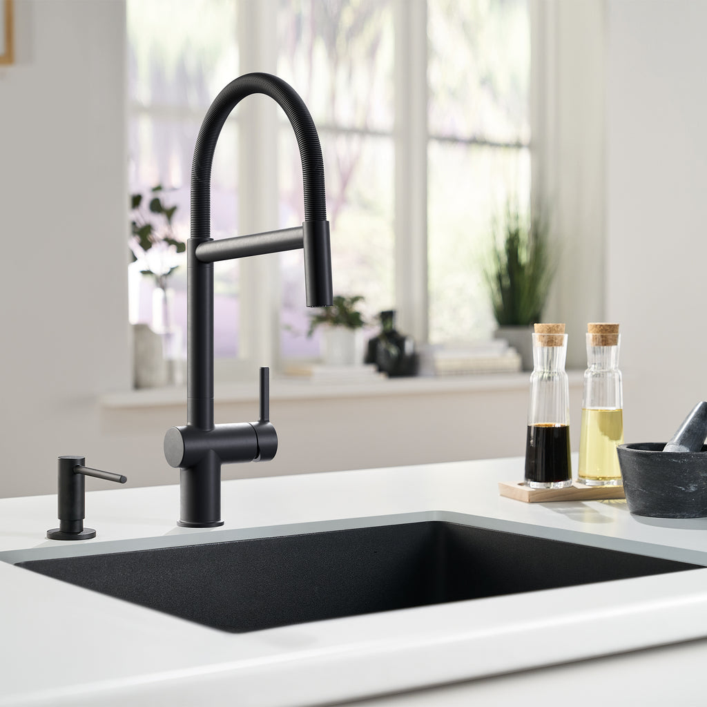 FRANKE ACT-SP-MBK Active 16.5-in Single Handle Semi-Pro Faucet in Matte Black In Matte Black
