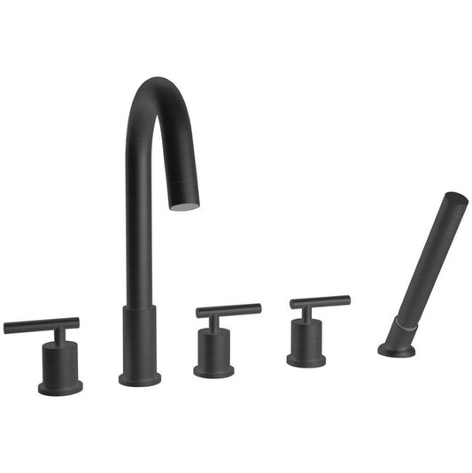 ARTOS F502-10BK Opera 5-Hole Deck Mount Tub Filler Black