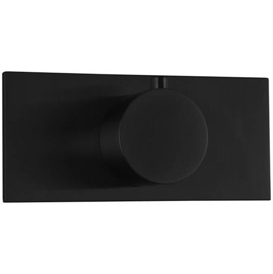 ARTOS F904A-7TKBK Square and Round Thermostat Trim Kit with Letterbox Plate Matte Black