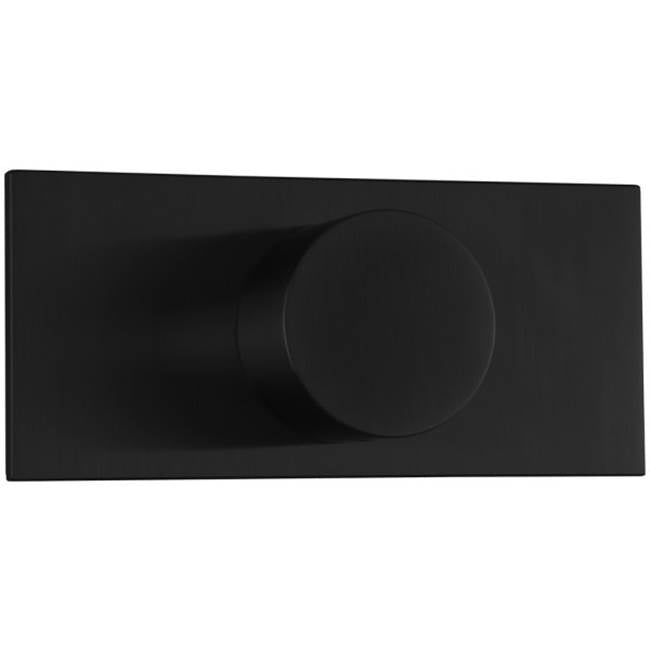 ARTOS F906A-7TKBK Square and Round Volume Control Trim Kit with Letterbox Plate Matte Black