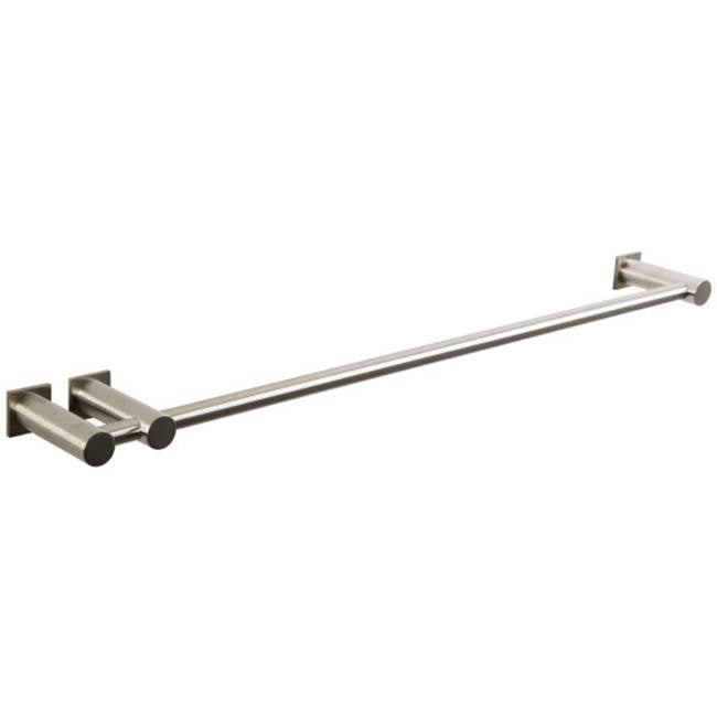 ARTOS LT25BN Loft 24" Double Post Towel Bar RND + SQU Escutcheon Brushed Nickel