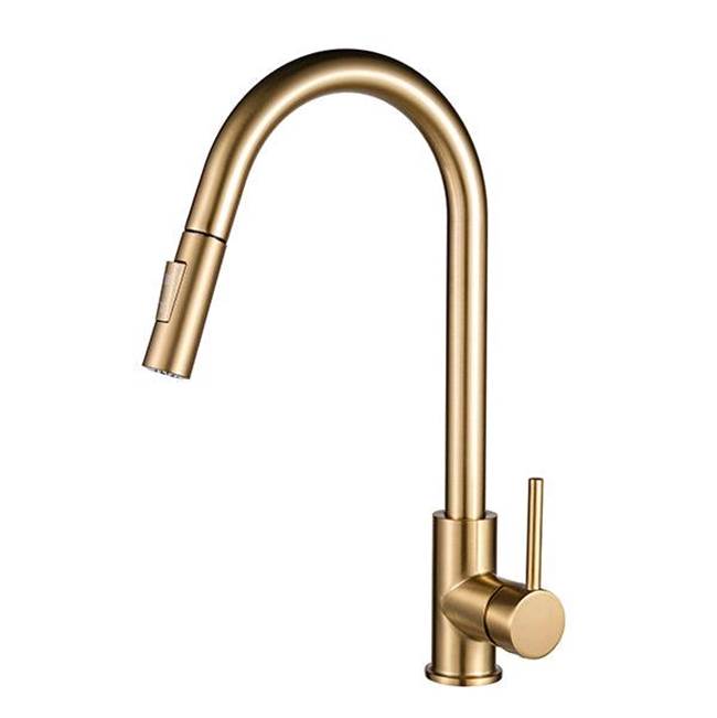 ARTOS F100137SB Trova Modern Kitchen Faucet with Pulldown Spray Satin Brass