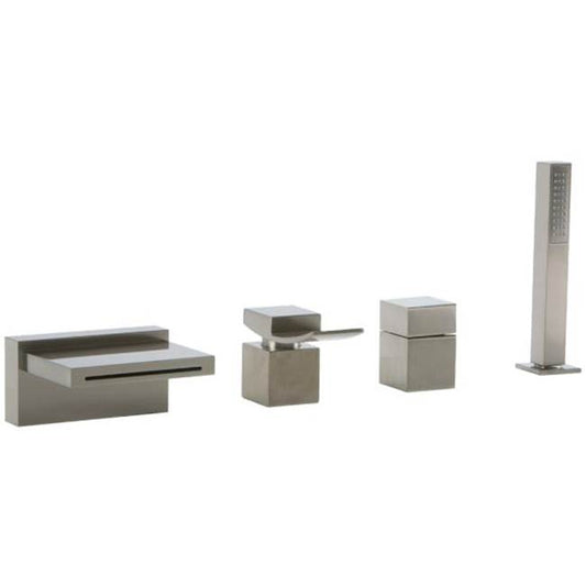 ARTOS F202-2BN Quarto 4-Hole Deck Mount Tub Filler, Lever Control, Brushed Nickel