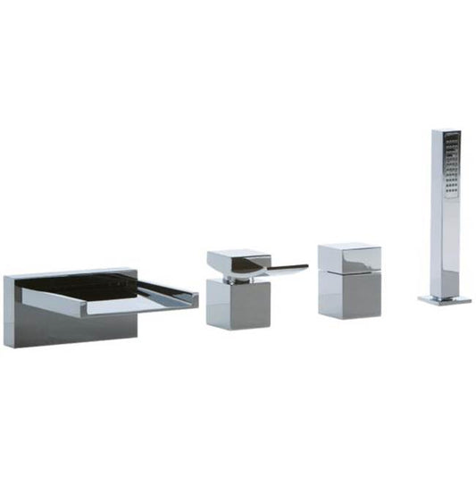 ARTOS F202ALT-2CH Quarto 4-Hole Deck Mount Open Chute Tub Filler Chrome