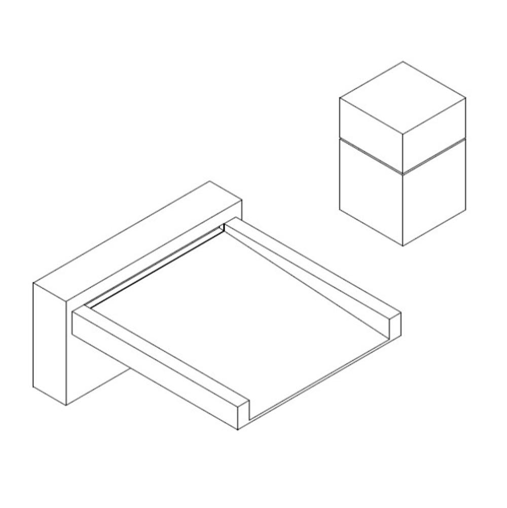 ARTOS F202ALT-9CH Quarto 2-Hole Deck Mount Open Chute Tub Filler with Cube Control Chrome