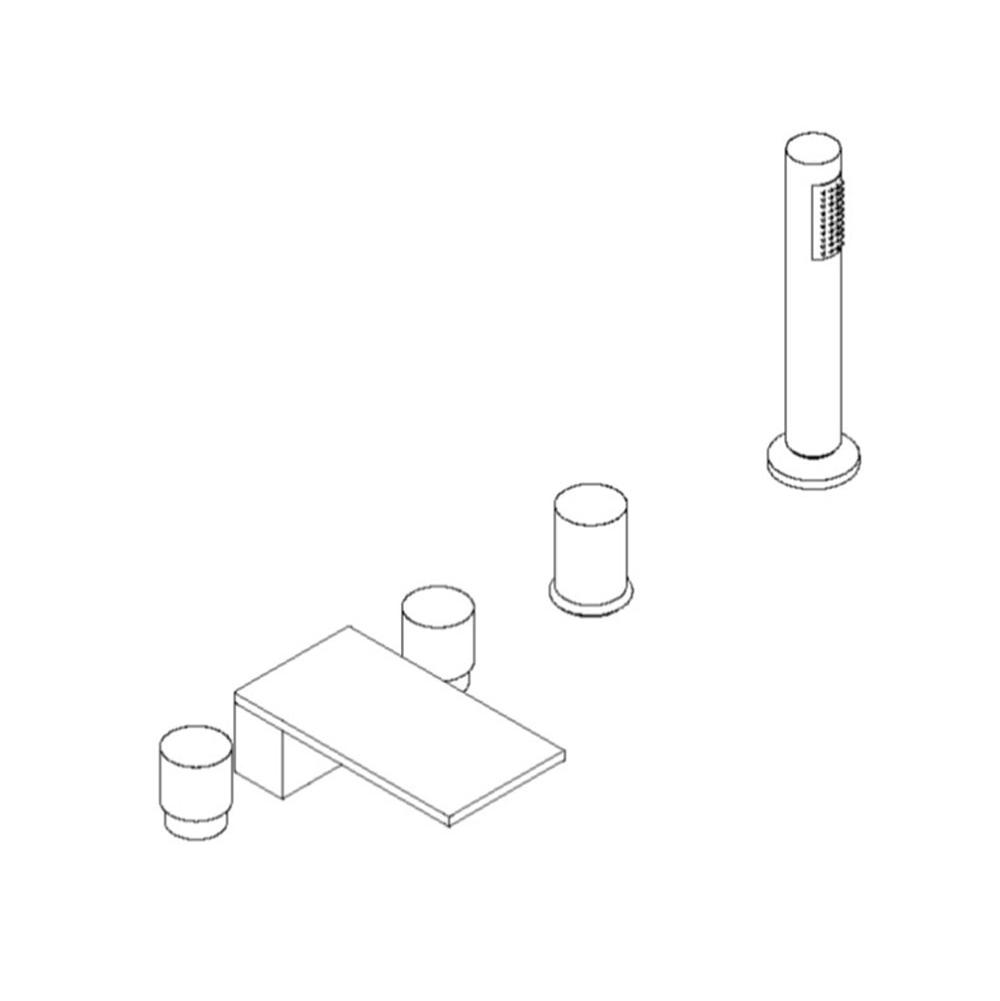 ARTOS F302-4BN Otella 5-Hole Deck Mount Tub Filler R+S Brushed Nickel