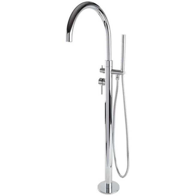ARTOS F502-4-1TKCH Opera Floor Mount Tub Filler, Extended Spout, Trim Kit Only, Chrome