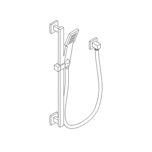 ARTOS F703-5CH Flexible Hose Shower Kit with Safire Slide Bar, Chrome