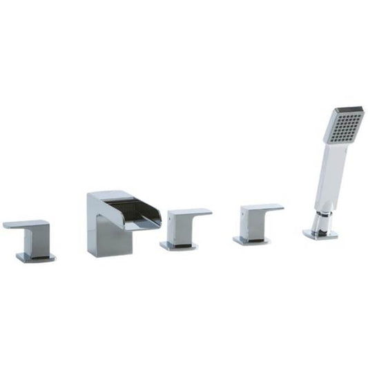 ARTOS F802-4CH Kascade 5 Hole Deck Mount Tub Filler Chrome