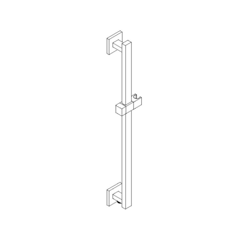 ARTOS F902-14CH Square Slide Rail Set Only, Square Escutcheons, with Outlet, Chrome