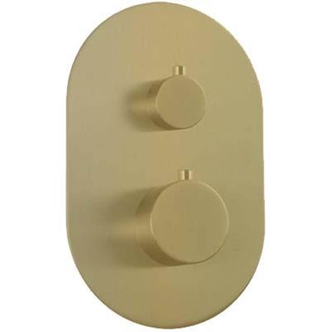 ARTOS F903B-58TKSB Round Thermostat with 3-Way Diverter and Off Position Trim Kit Satin Brass