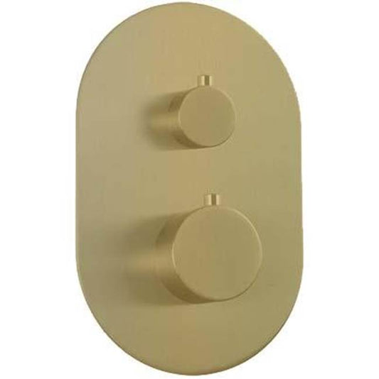 ARTOS F903B-58TKSB Round Thermostat with 3-Way Diverter and Off Position Trim Kit Satin Brass