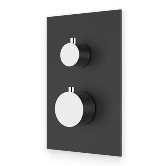 ARTOS F903B-60TKCHB Square and Round Thermostat with 3-Way Diverter and Off Position Trim Kit Chrome/Matte Black