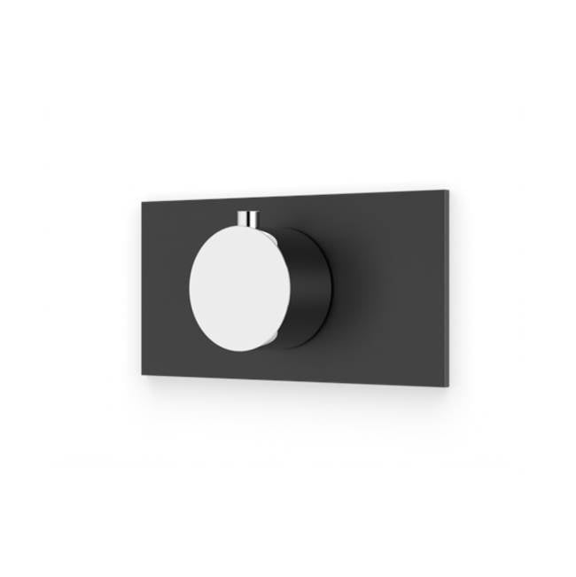 ARTOS F904A-7TKCHB Square and Round Thermostat Trim Kit with Letterbox Plate Chrome/Matte Black