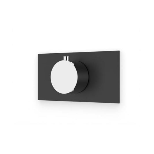 ARTOS F904A-7TKCHB Square and Round Thermostat Trim Kit with Letterbox Plate Chrome/Matte Black