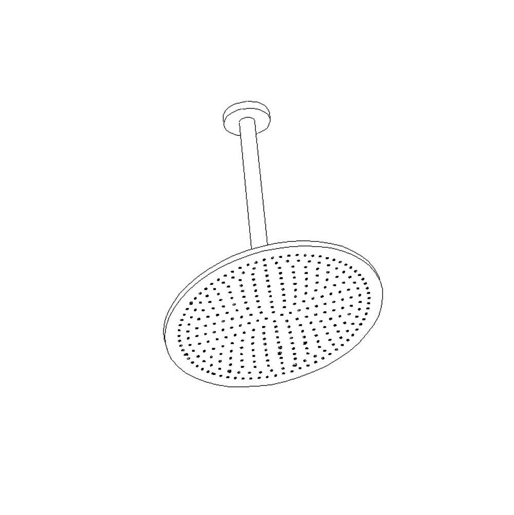 ARTOS F907-16/9BN Opera 12" Shower Rainhead Ceiling Mount, 9.5" Arm, Brushed Nickel