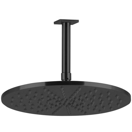 ARTOS F907-18/5BK R+S 12" Shower Rainhead Ceiling Mount, 4.75" Arm, Black