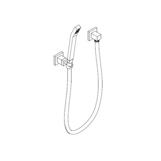 ARTOS F907-27CH Milan Flexible Hose Shower Kit with Separate Water Outlet, Chrome