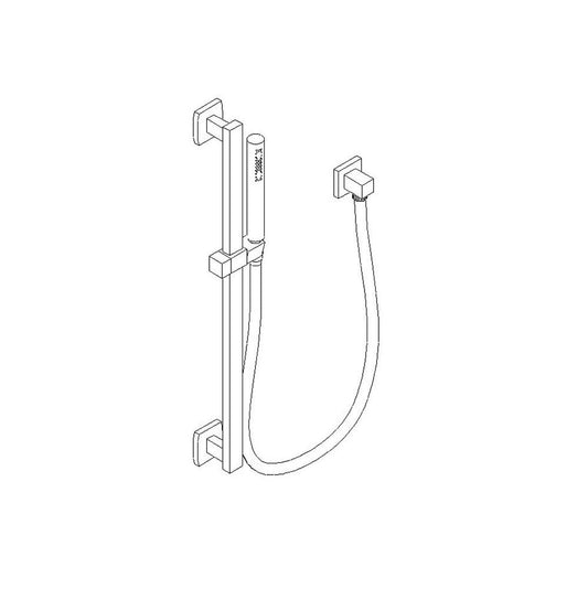 ARTOS F907-34CH Otella Flexible Hose Shower Kit with Slide Bar and Separate Water Outlet, Chrome