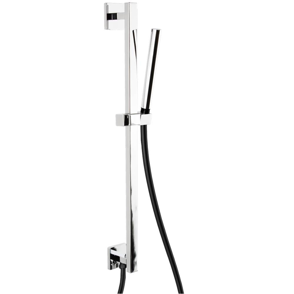 ARTOS F907-36CHB Otella Flexible Hose Shower Kit with Slide Bar and Integrated Water Outlet, Chrome/Black