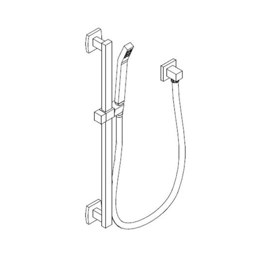ARTOS F907-41BN Milan Flexible Hose Shower Kit with Slide Bar and Separate Water Outlet, Brushed Nickel
