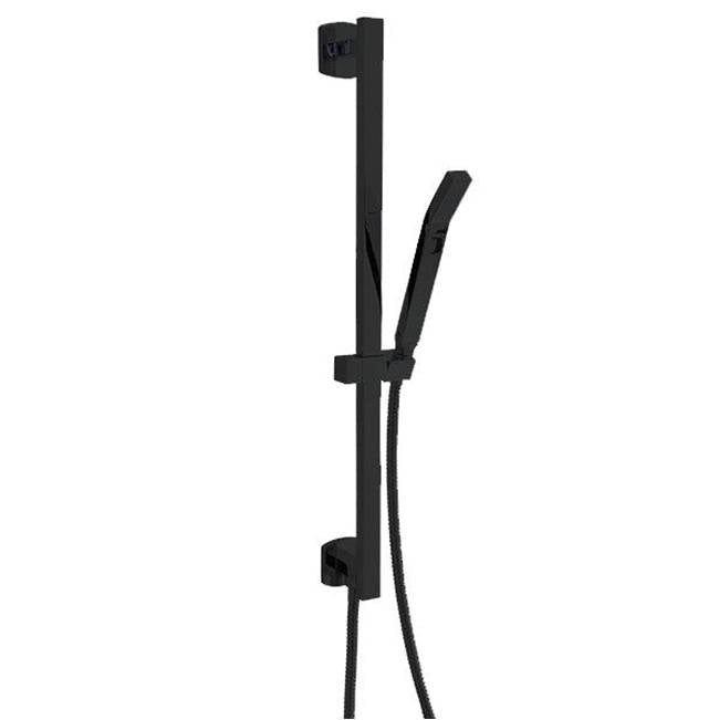 ARTOS F907-42BK Milan Flexible Hose Shower Kit with Slide Bar and Integrated Water Outlet, Black