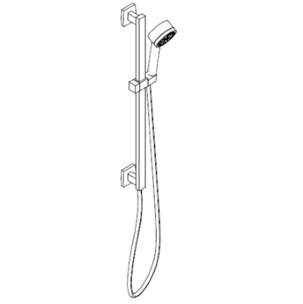ARTOS F907-45BN Otella Five Function Flexible Hose Shower Kit with Slide Bar and Integrated Water Outlet Brushed Nickel