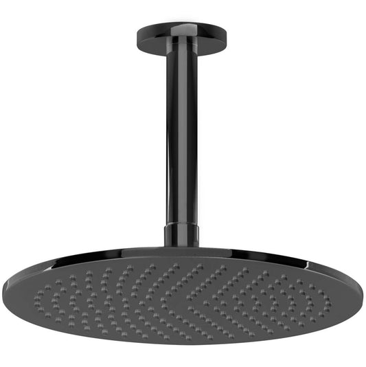 ARTOS F907-61BK 10" Shower Rainhead Ceiling Mount 4.75" Arm RND Black
