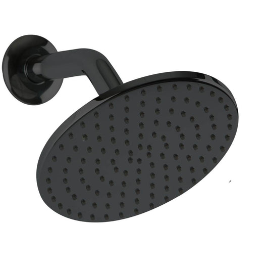 ARTOS F907-74BK 6" Shower Rainhead Wall Mount, Angled Arm, RND, Black