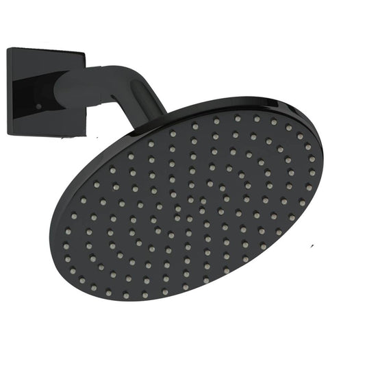 ARTOS F907-76BK 6" Shower Rainhead Wall Mount, Angled Arm, R+S, Black