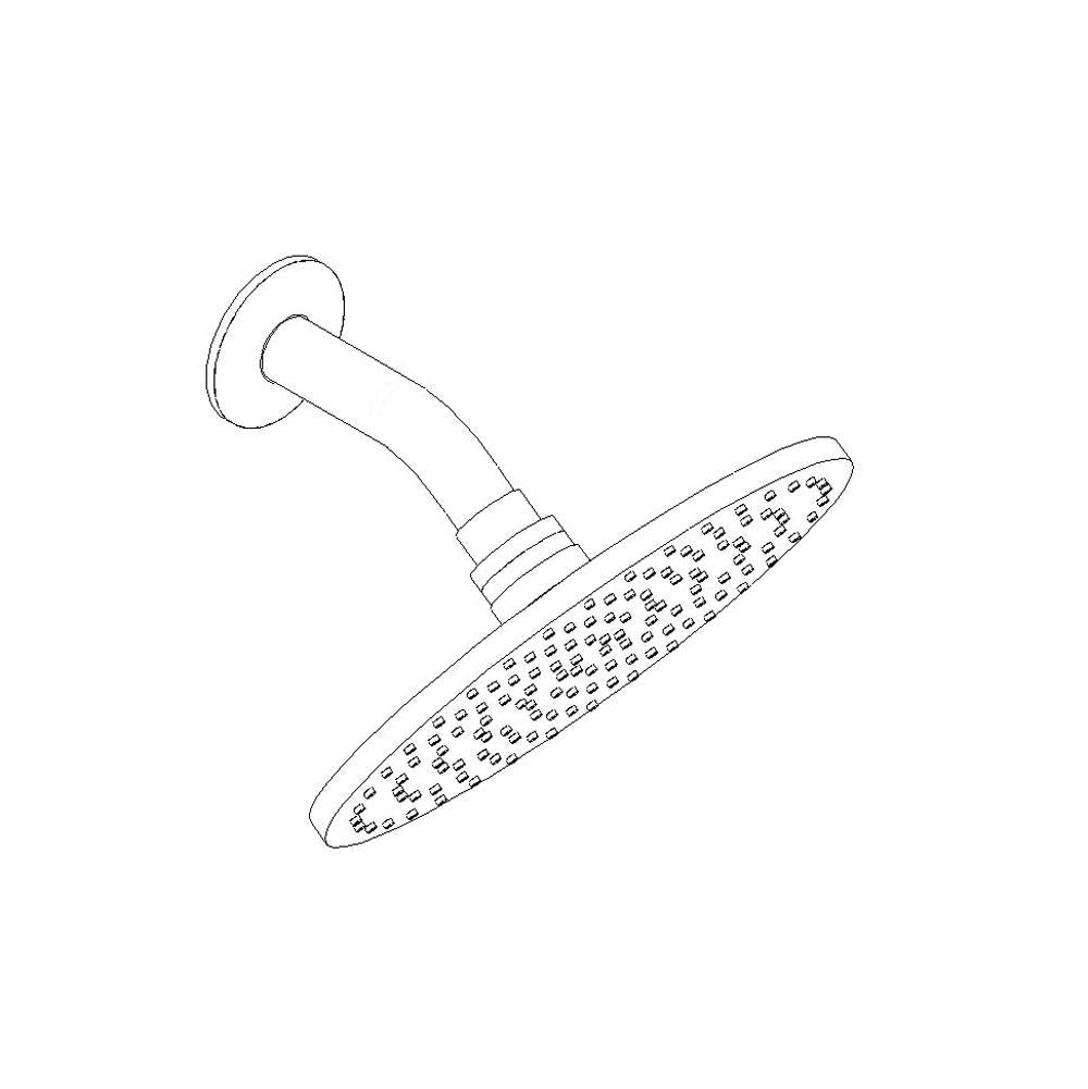 ARTOS F907-9BN 8" Shower Rainhead with Angled Arm, Brushed Nickel