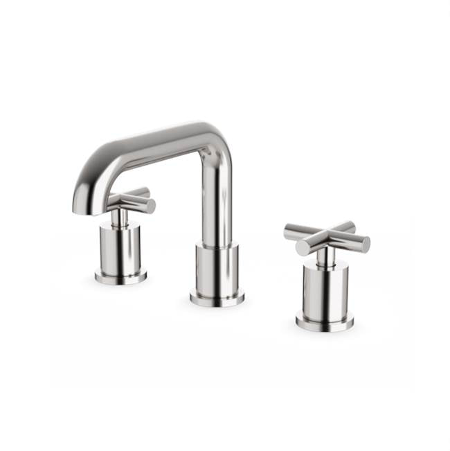 ARTOS FS314BN Round 8" Widespread Lavatory Faucet with Low Spout and Cross Handles Brushed Nickel
