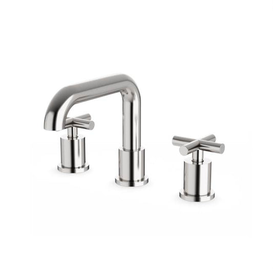 ARTOS FS314BN Round 8" Widespread Lavatory Faucet with Low Spout and Cross Handles Brushed Nickel