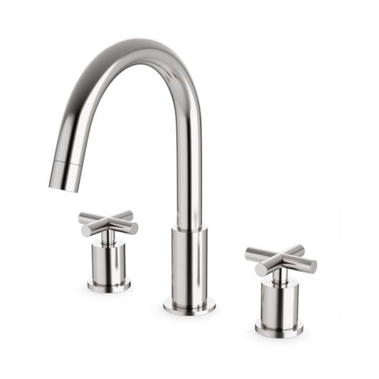 ARTOS FS315BN Round 8" Widespread Lavatory Faucet with Cross Handles Brushed Nickel