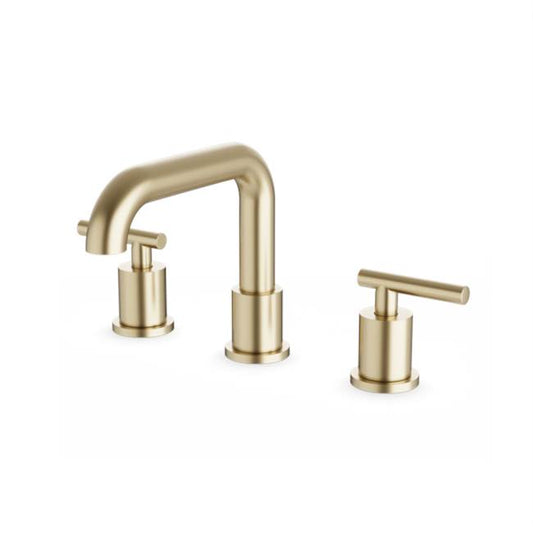 ARTOS FS316SB Round 8" Widespread Lavatory Faucet with Low Spout and Lever Handles Satin Brass