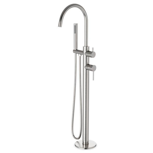 ARTOS FS510TKBN Trova Round Floor Mount Tub Filler Trim Kit with Hand Held Shower Brushed Nickel