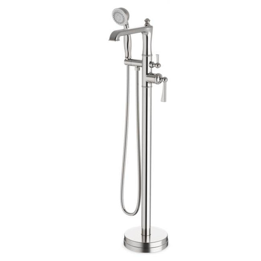 ARTOS FS511TKBN Classic Floor Mount Tub Filler Trim Kit with Hand Held Shower Brushed Nickel