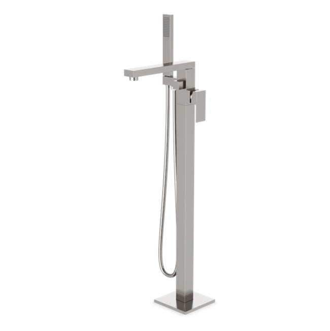 ARTOS FS520TKBN Trova Square Floor Mount Tub Filler Trim Kit with Hand Held Shower Brushed Nickel