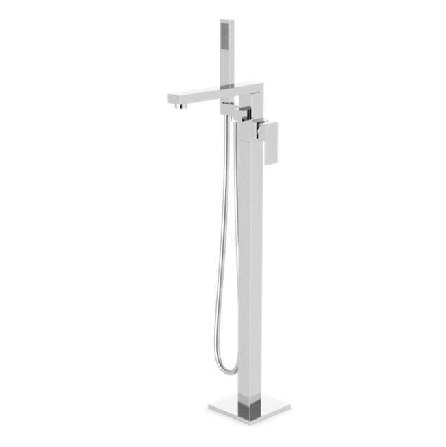 ARTOS FS520TKCH Trova Square Floor Mount Tub Filler Trim Kit with Hand Held Shower Chrome