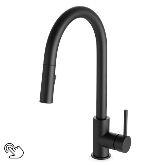 ARTOS FTS100137BK Trova Touch Activated Modern Kitchen Faucet with Pulldown Spray Matte Black