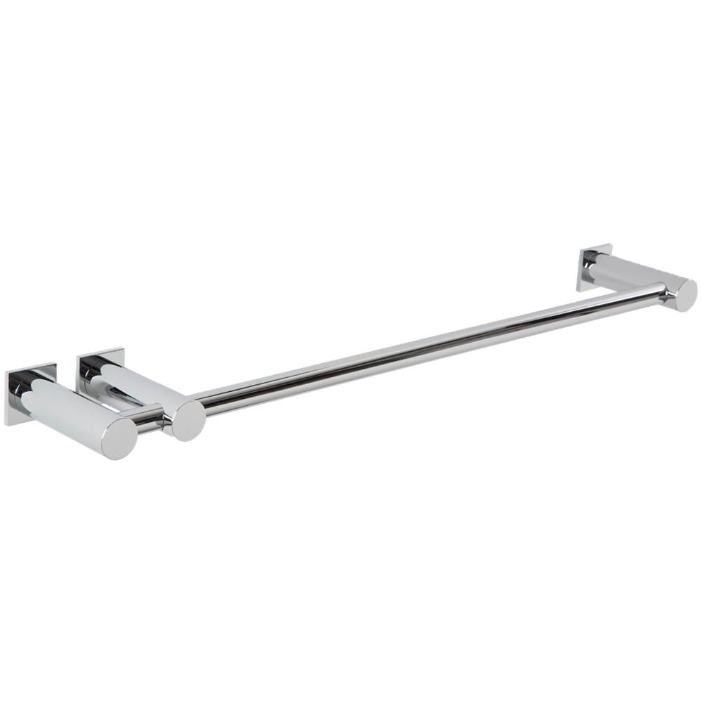 ARTOS LT24CH Loft 18" Double Post Towel Bar RND + SQU Escutcheon Chrome